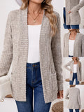 Vintage Plain Long Sleeve Cardigan