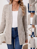 Vintage Plain Long Sleeve Cardigan