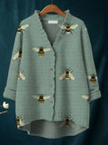 Women's Funny Chicken Art Print Casual Pullover Sweater