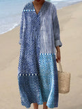 Women's Abstract Polka Dot Stripe Art Print Dress RD028