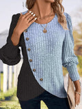 Slim Fit Round Neck Long Sleeve Sweater