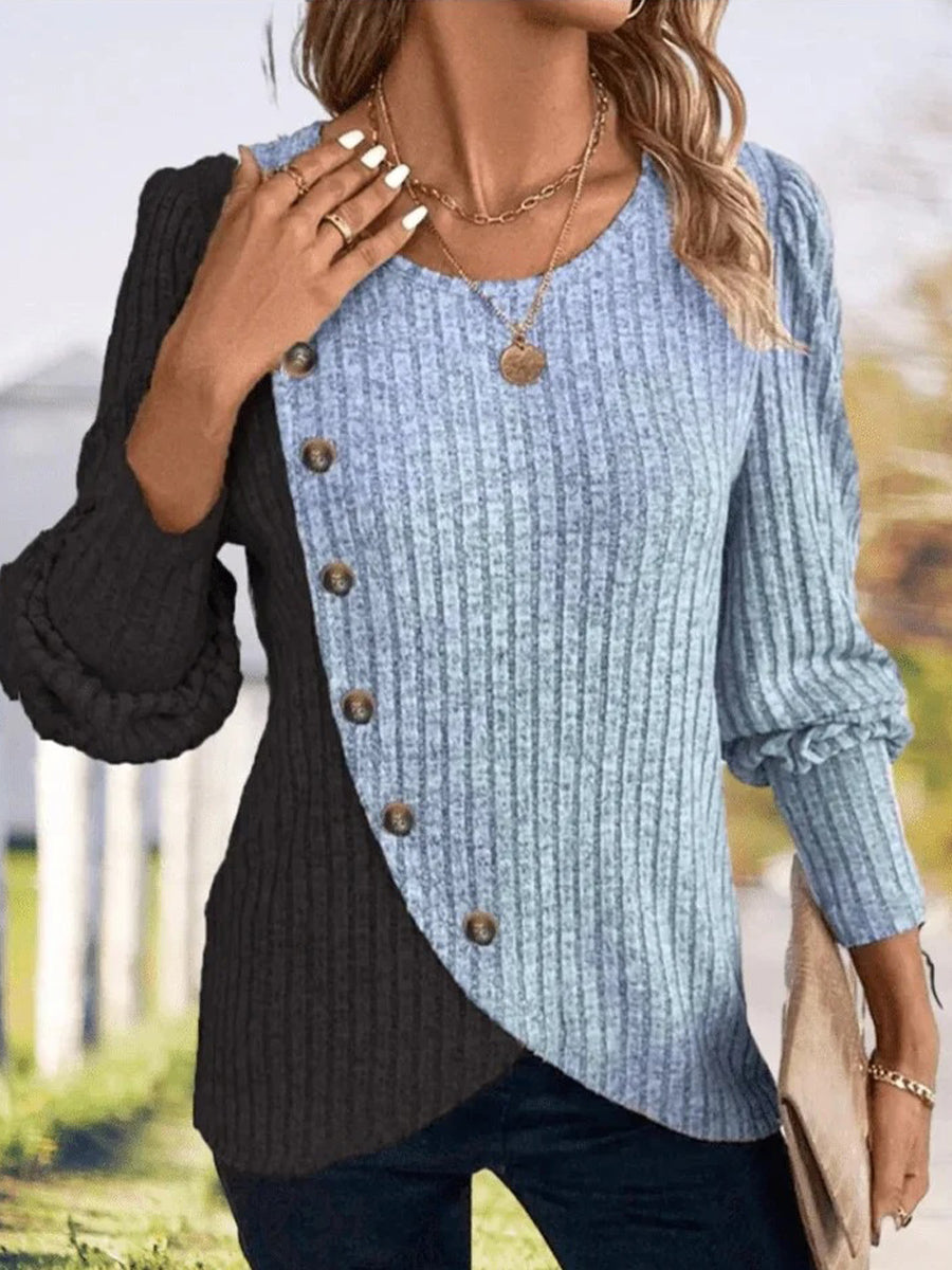 Slim Fit Round Neck Long Sleeve Sweater