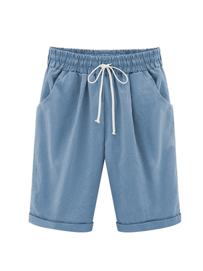 Women's Casual Rolled Cropped Pants
