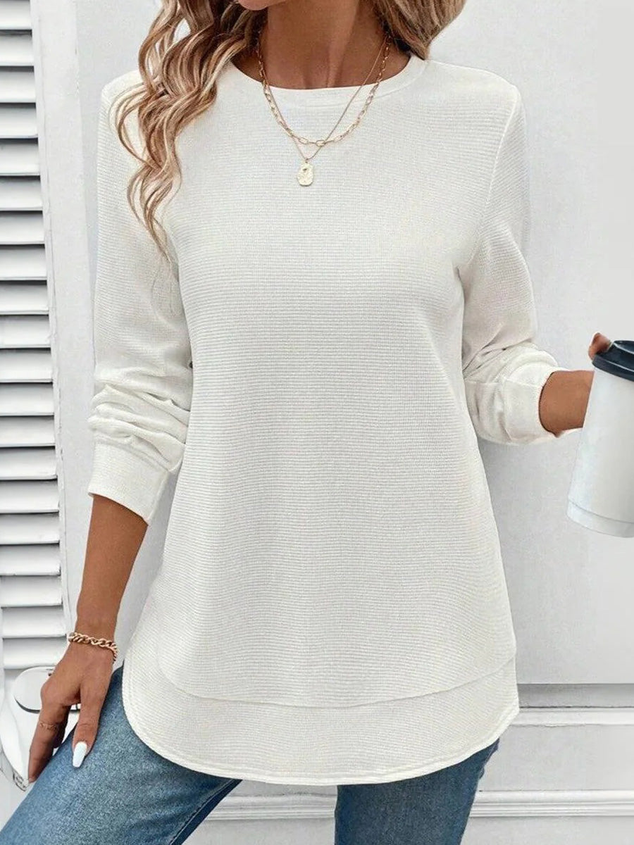 Simple Round Neck Plain Top