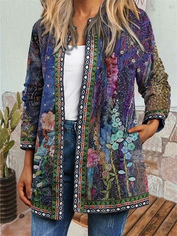 Multi Casual long Sleeve Floral Printed Cardigan