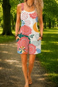 Women’s White Coral Floral Print Casual Cotton Wide Leg Romper