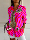 Personalized Leopard Print Casual Long-sleeved Shirt RB179