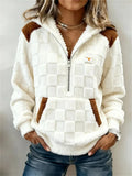 Women'S Casual Loose Color Block Long Sleeve Sweatshirt