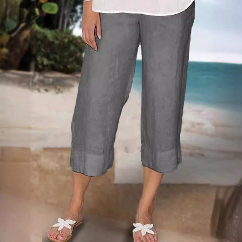 Women's  Cotton And Linen Casual Pants
