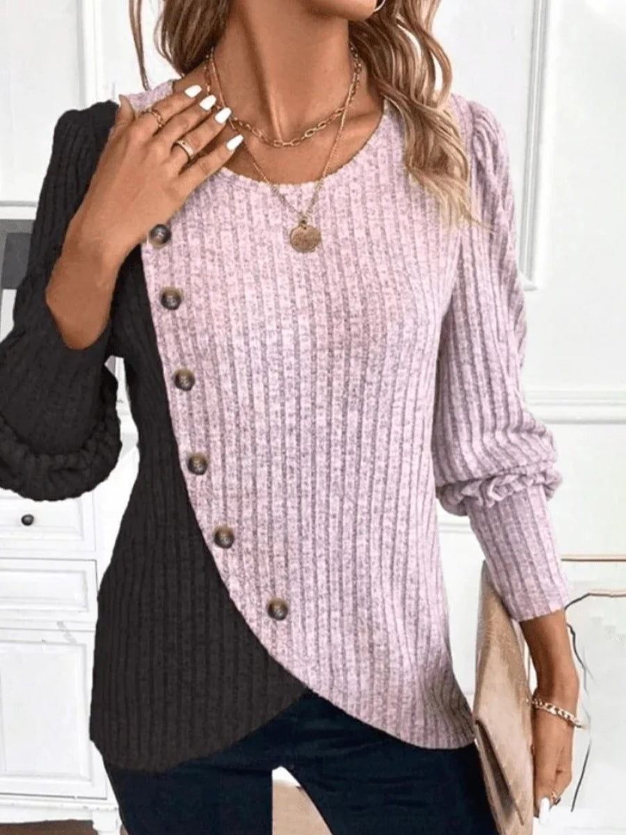 Slim Fit Round Neck Long Sleeve Sweater
