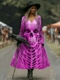 Skeleton Print Halloween Long Sleeve Dress