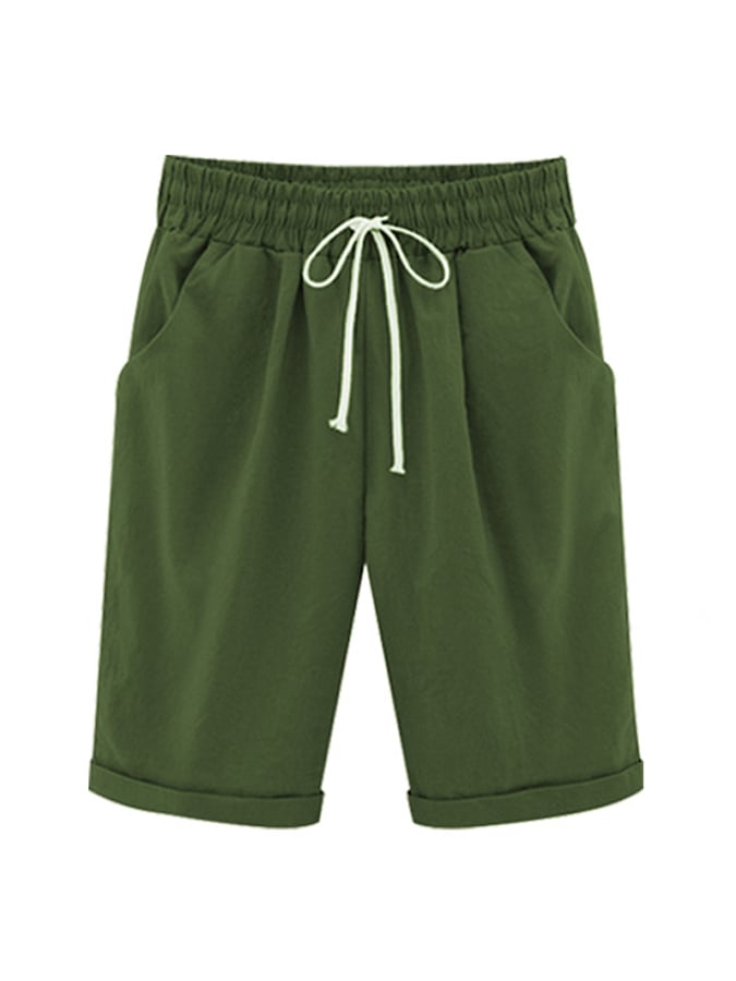 Women's Casual Rolled Cropped Pants