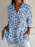 Vintage Ethnic Print Blouse