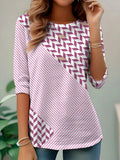 Casual Striped Round Neck Long Sleeve T-Shirt