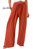 Women's Cotton And Linen Wide Leg Casual Pants