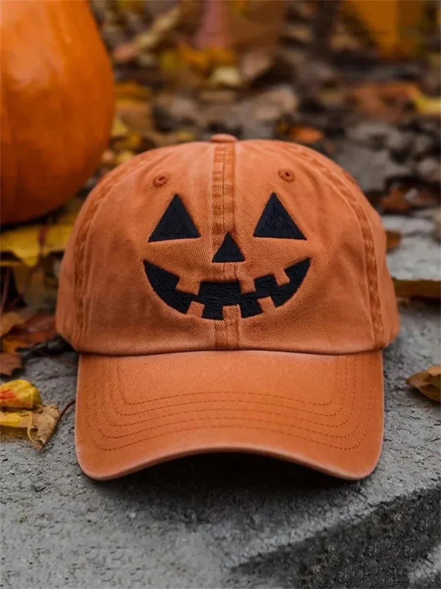 Halloween Ghost Smiling Face Printed Baseball Hat