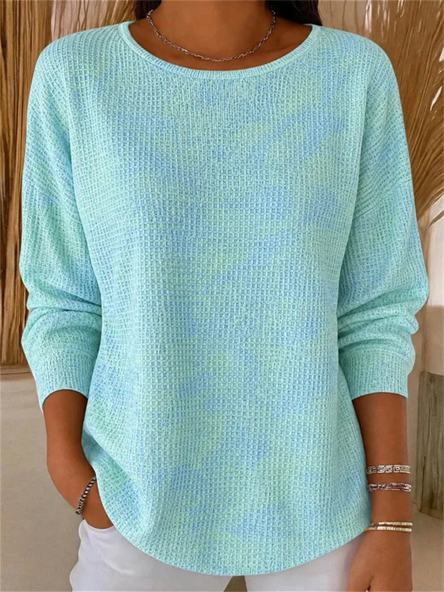 Casual Ombre Crew Neck Long Sleeve T-shirt