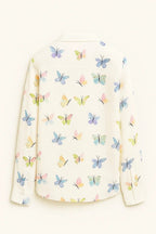 Casual Butterfly Printed Buttoned Shirt