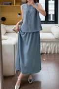 Two Piece Clothing Set Short sleeved Top And A Shaped Skirt