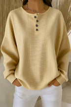 Casual Striped Printing Loose Cozy Waffle Sweatshirt