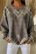 Casual Crew Neck Abstract Sweatshirt Printing