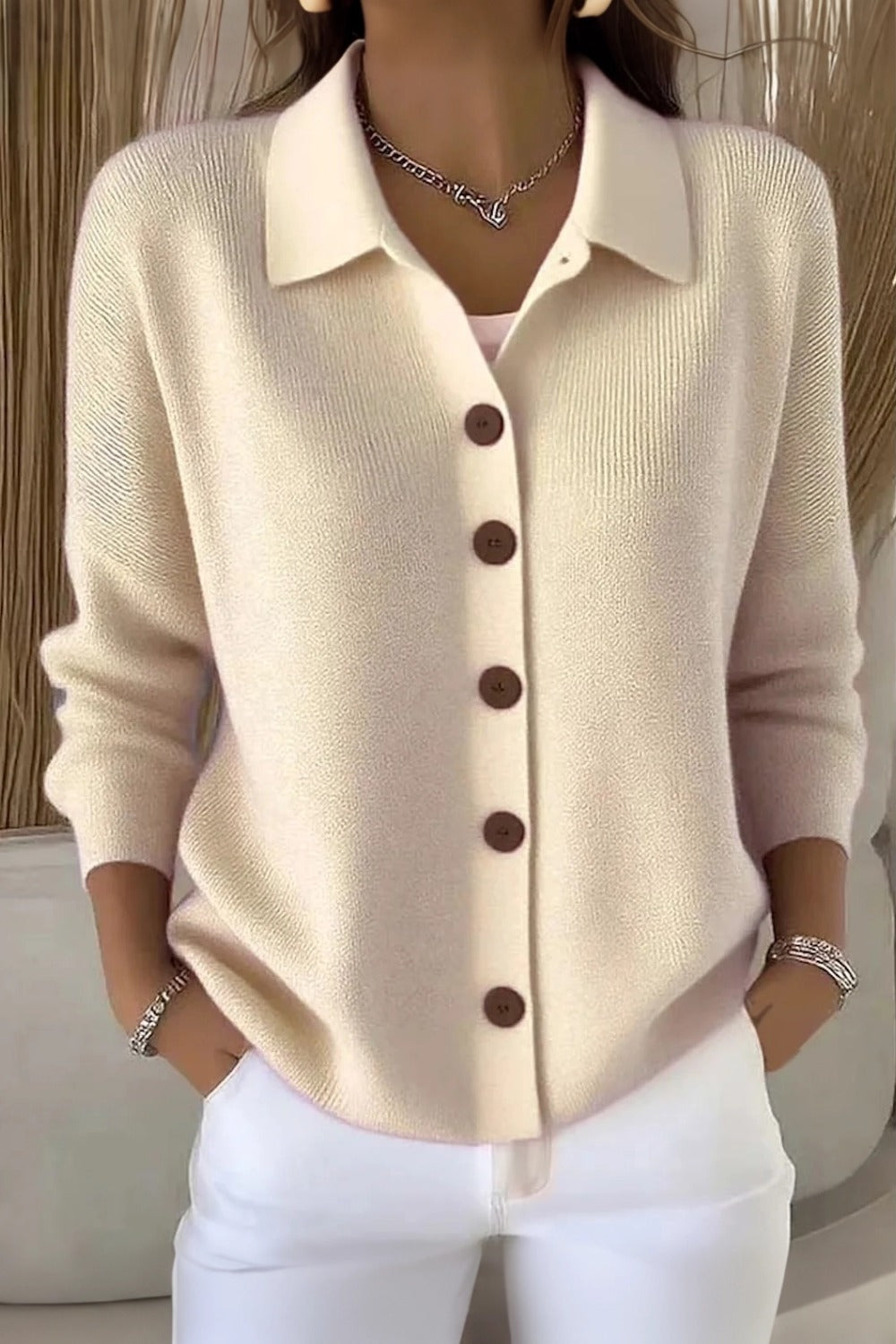 Women Plain Long Sleeve Comfy Casual Cardigan