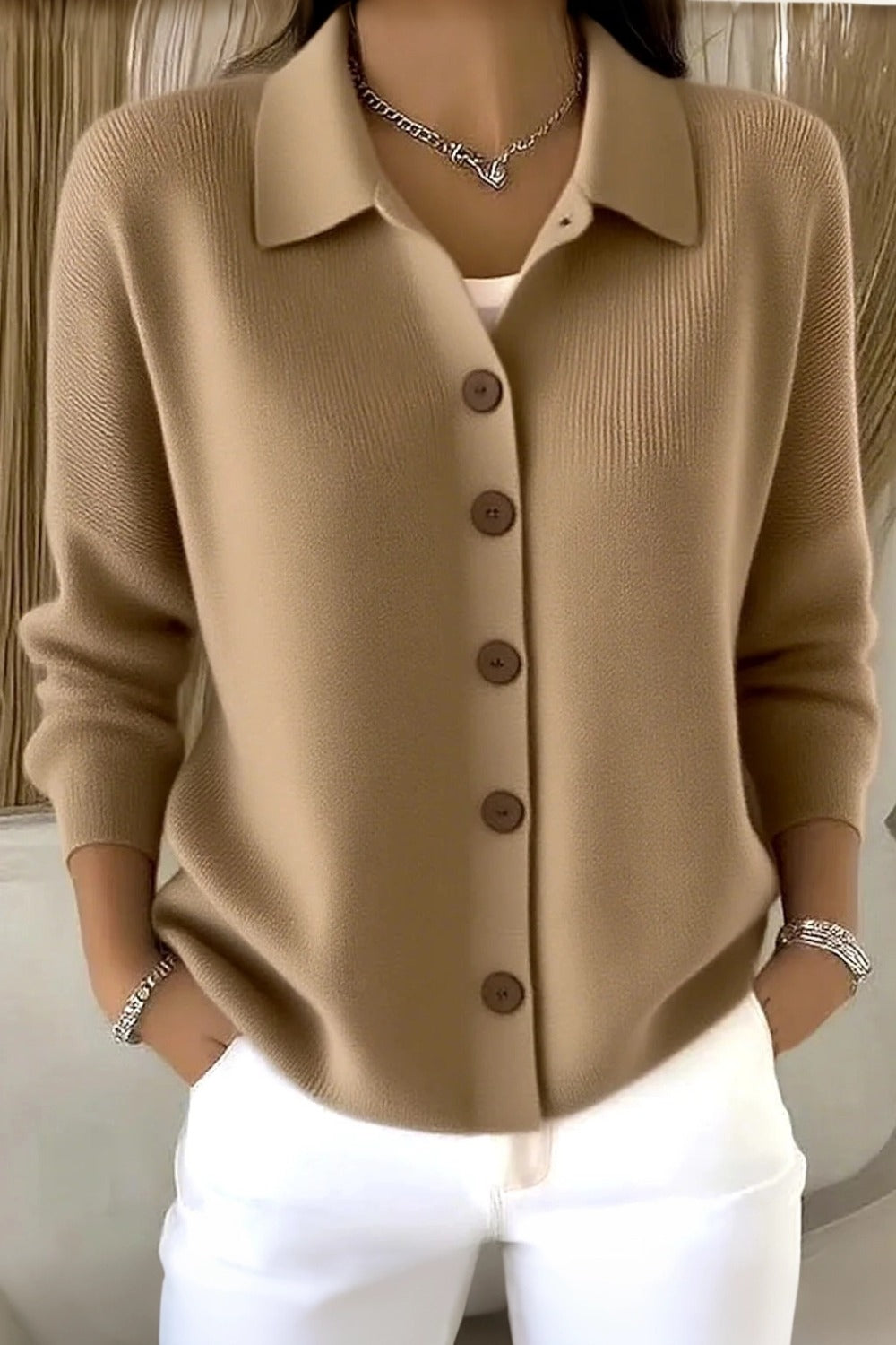 Women Plain Long Sleeve Comfy Casual Cardigan