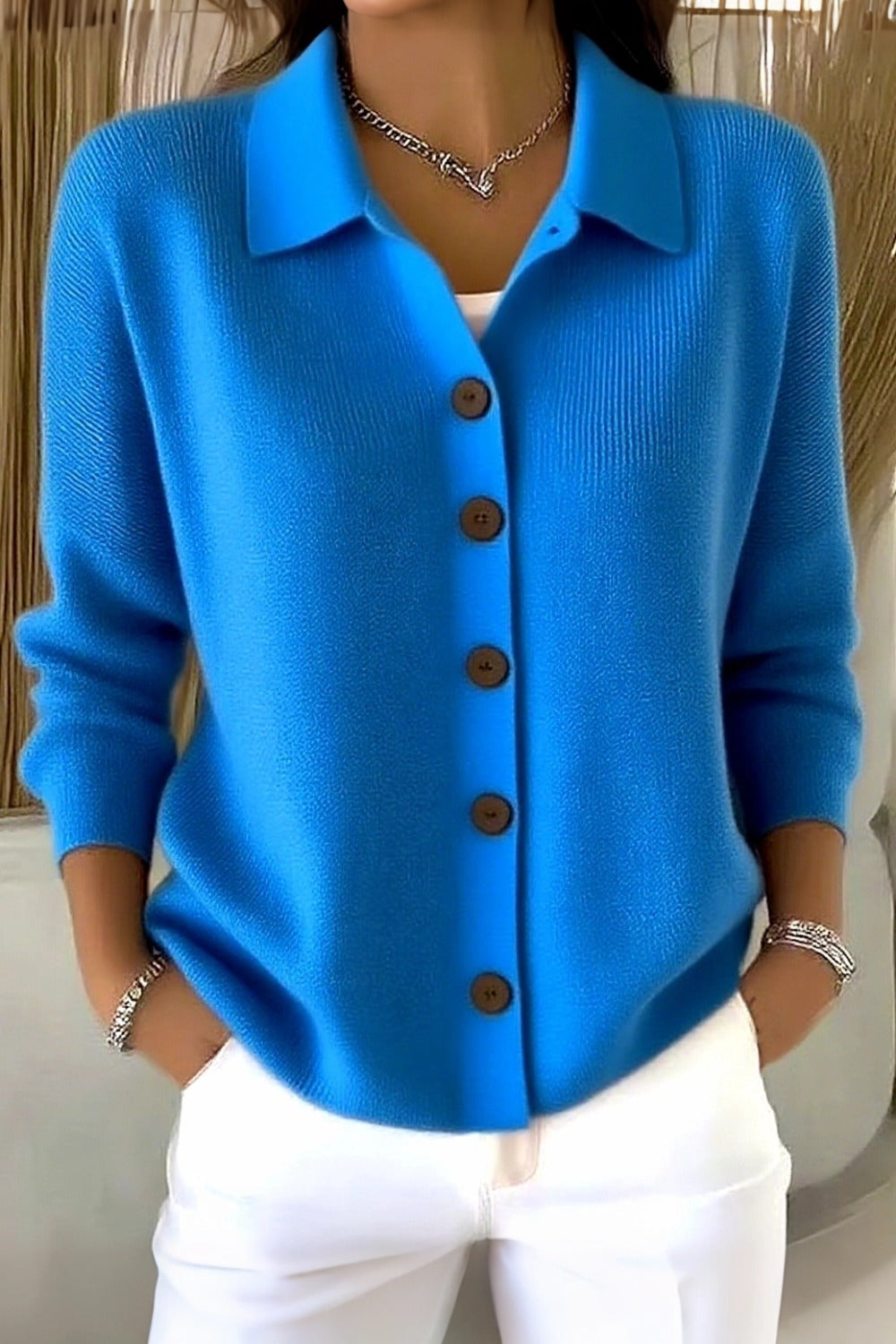 Women Plain Long Sleeve Comfy Casual Cardigan