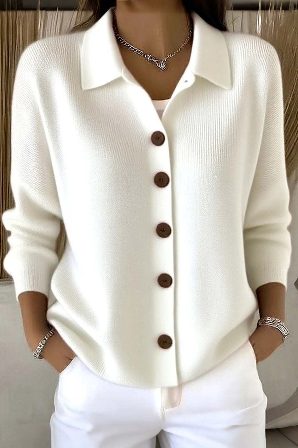 Women Plain Long Sleeve Comfy Casual Cardigan