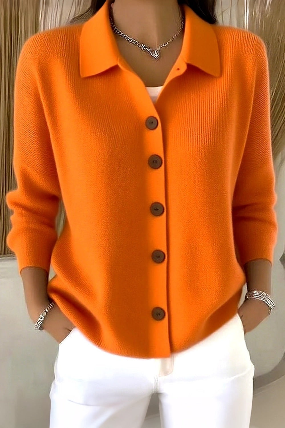 Women Plain Long Sleeve Comfy Casual Cardigan