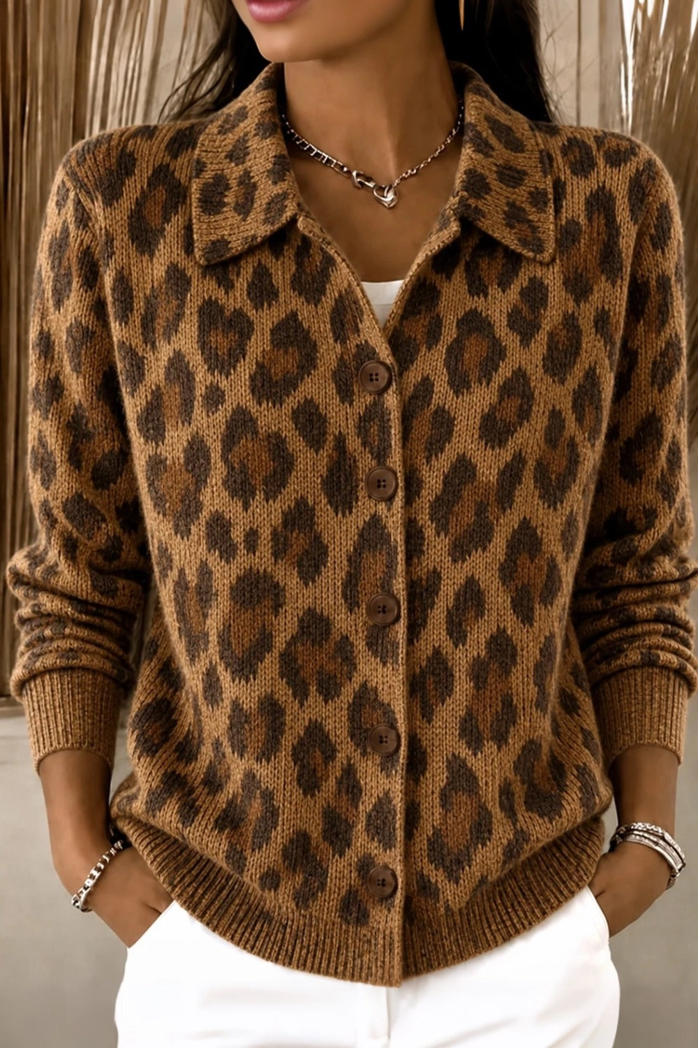 Women Regular Fit Vintage Knit Plain Comfy Casual Cardigan