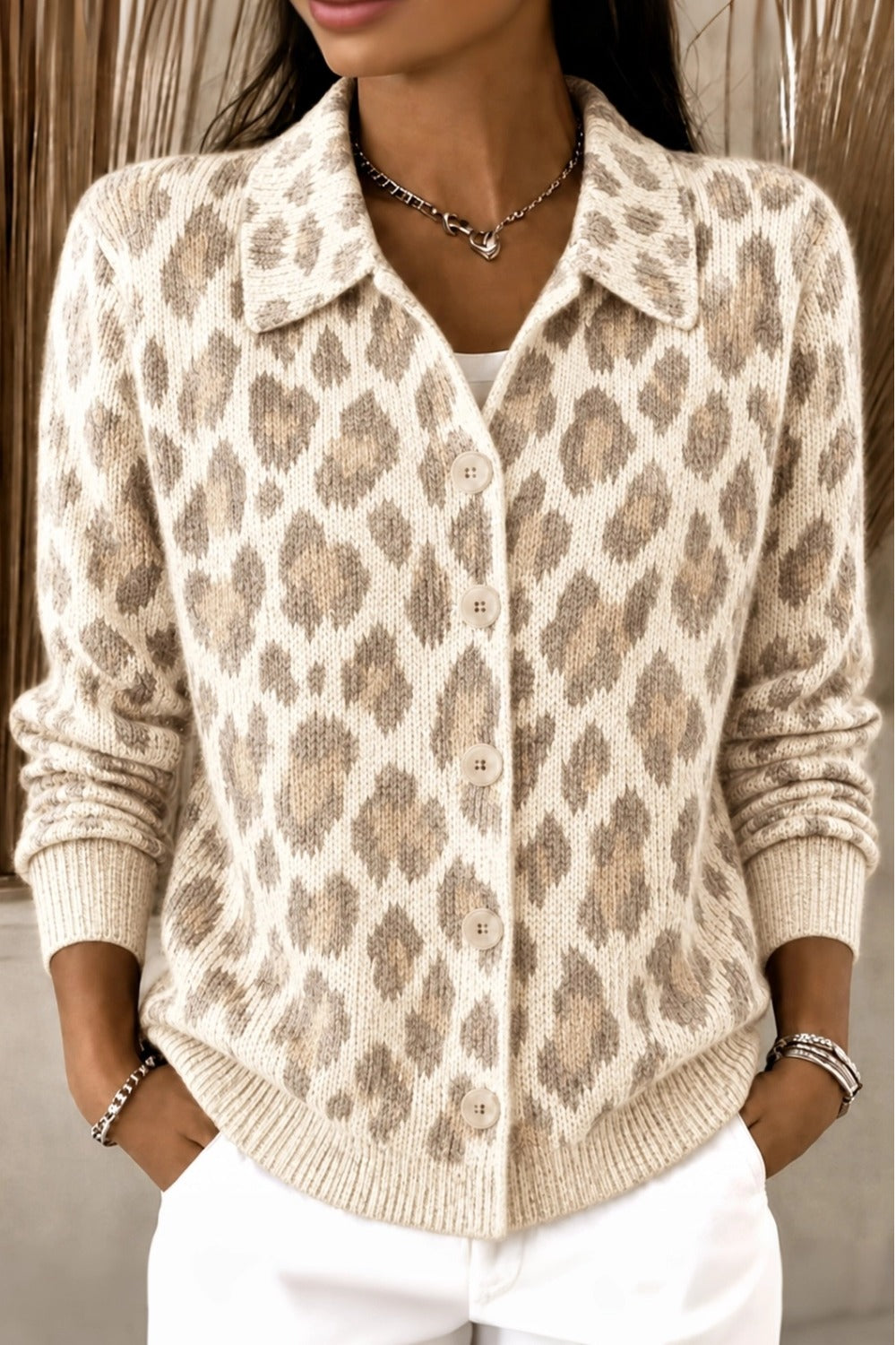 Women Regular Fit Vintage Knit Plain Comfy Casual Cardigan