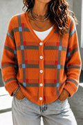Women Geometric Long Sleeve Comfy Casual Cardigan