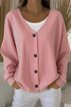 Women Striped Long Sleeve Comfy Casual Cardigan
