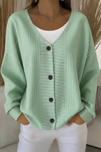 Women Striped Long Sleeve Comfy Casual Cardigan