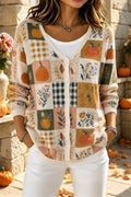 Women Floral Long Sleeve Comfy Casual Cardigan