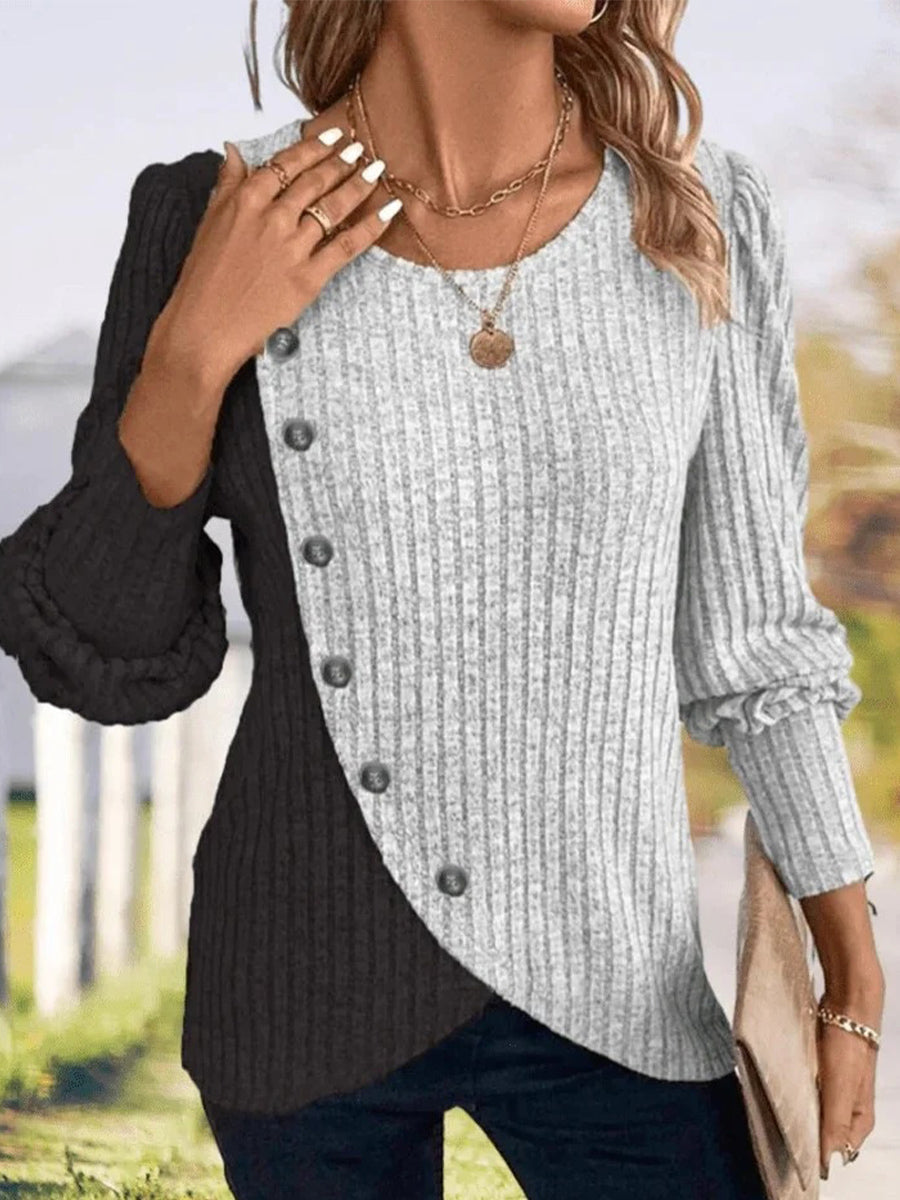 Slim Fit Round Neck Long Sleeve Sweater