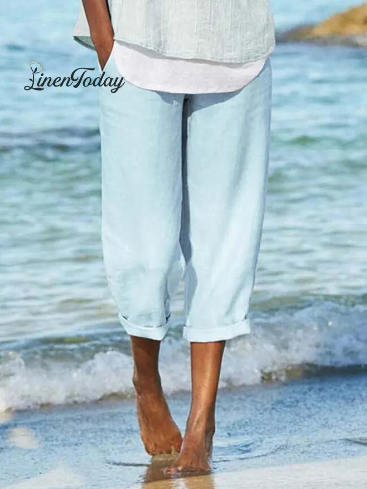 Women's Cotton Linen Comfortable Casual Pants