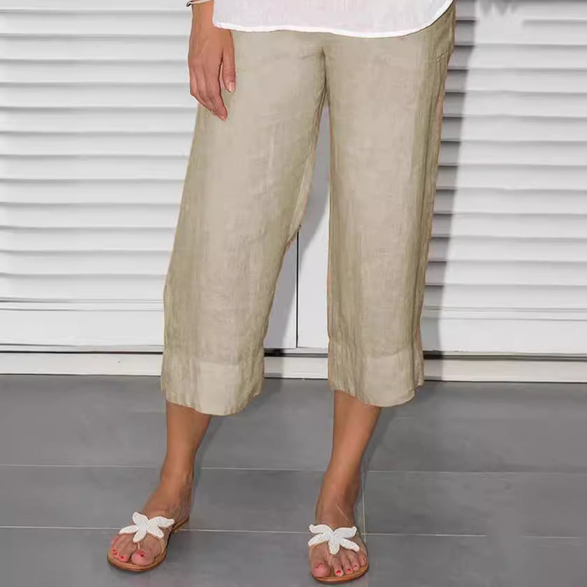 Women's  Cotton And Linen Casual Pants