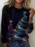 Modern Black Round Neck Long Sleeve Top