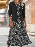 Unique Round Neck Midi Dress With Jacket