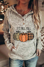 Casual Tops Long Sleeve Pumpkin Printed Hoodies