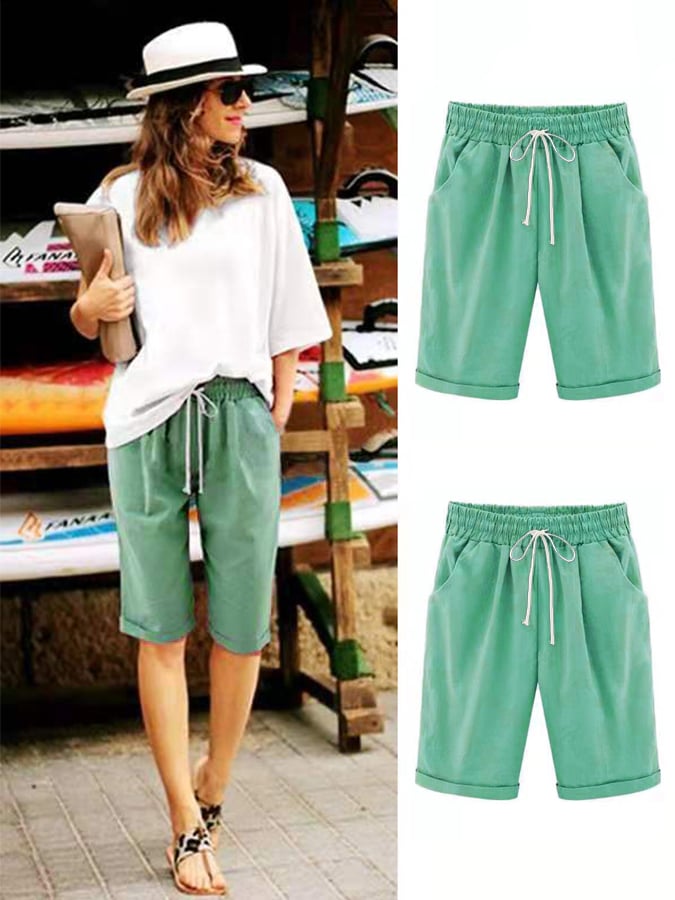Women's Casual Rolled Cropped Pants