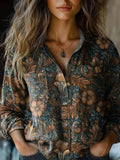 Vintage Floral Print Blouse