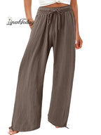 Women's Cotton And Linen Wide Leg Casual Pants